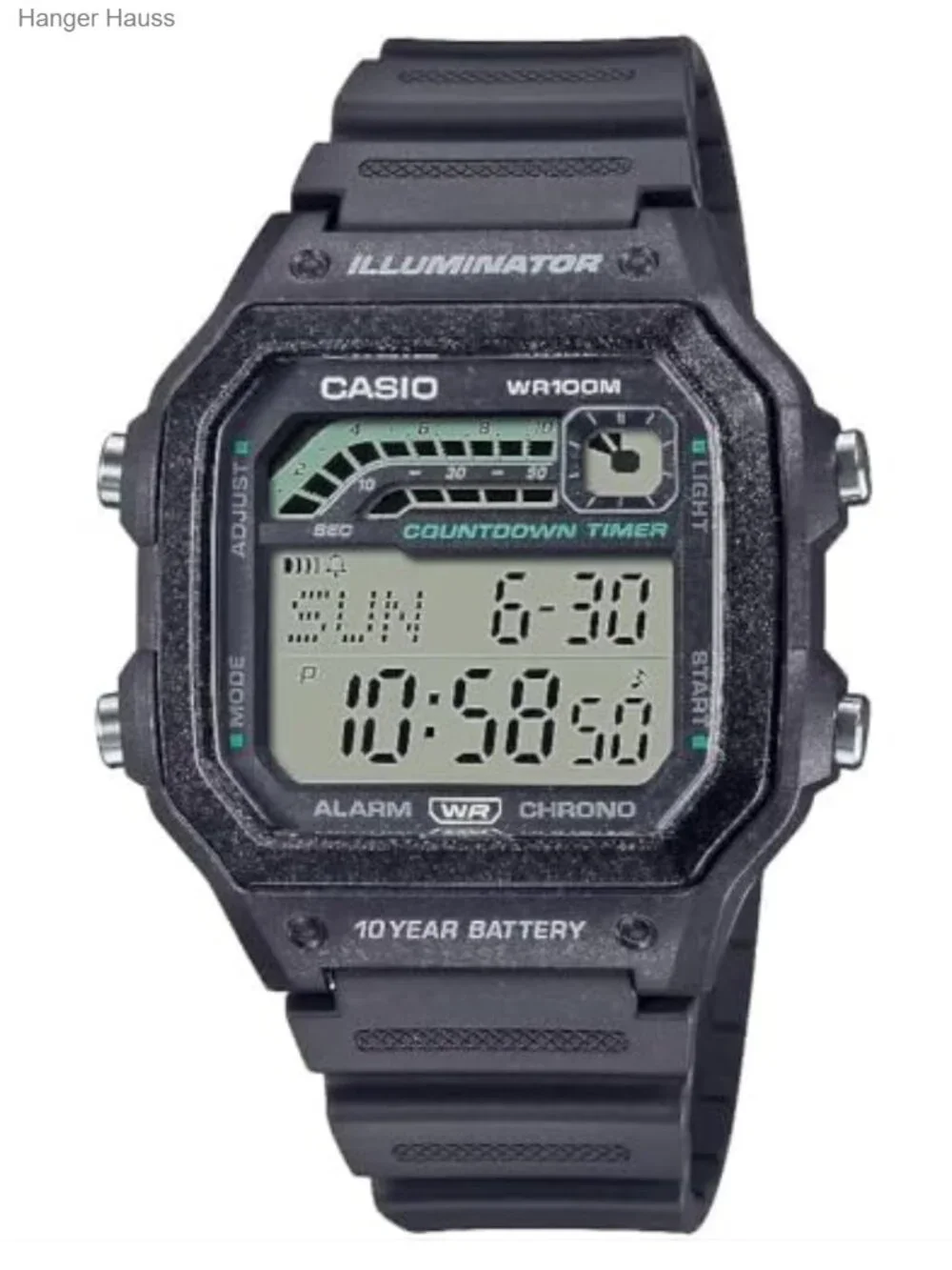 Casio Men's Sports Watch with Stopwatch, Countdown Timer, LED Light, 100M WR